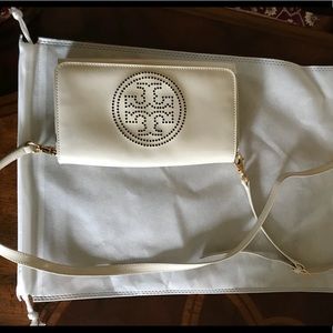 Tory Burch bone patent crossbody